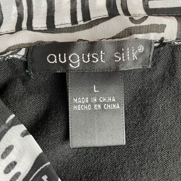 August Silk Sweater Top Size L EUC - Picture 6 of 7
